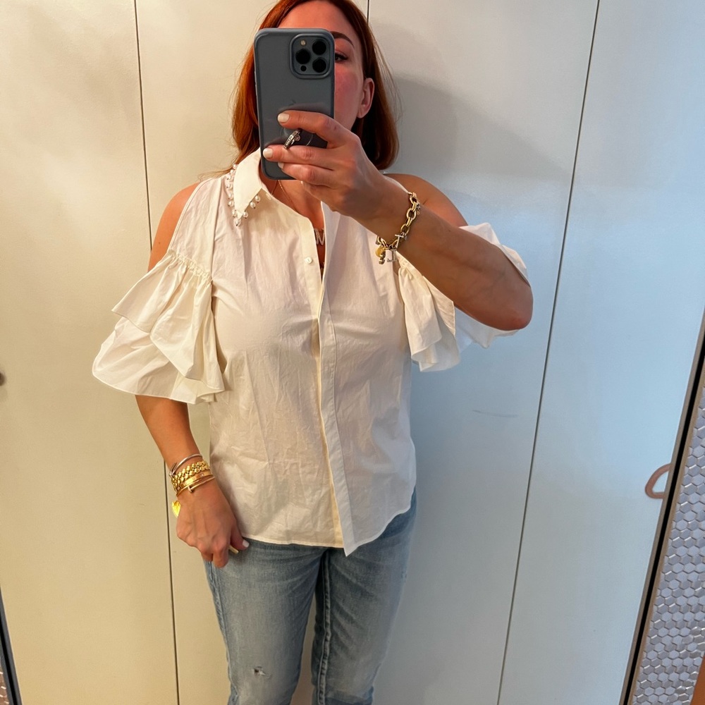 Kobi Halperin Pearl Embellished Blouse